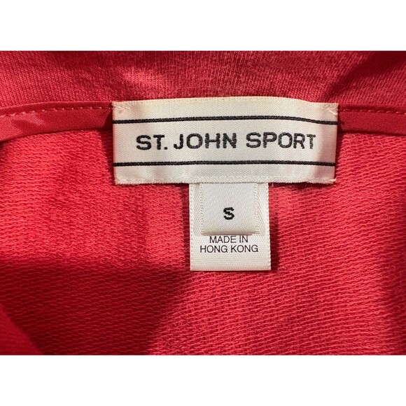 St. John Marie Pink Velour Womens Old Money Embellished Track Jacket Zip Sz S - Picture 5 of 9